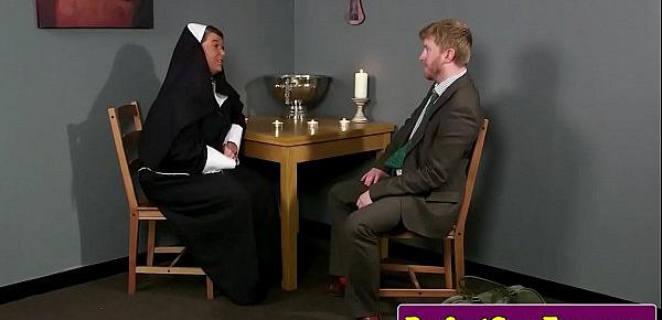  Celibate nun facialized after sinful blowjob